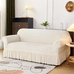 GENERICO - Funda de mueble spandex burbuja 3-2-1 - Color perla