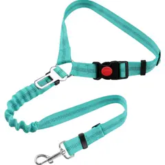 IMPORTADO MC - Correa para Perros de Seguridad en Coche Ajustable Multifuncional 3 en 1 Color Azul Claro