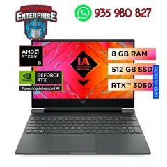 HP - Victus gaming Ryzen 5 serie 8845hs RAM 8gb Disco sólido 512 6gb RTX 3050 nvidia