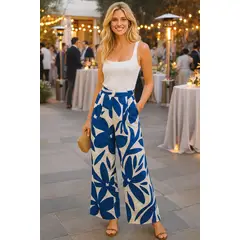 AMA OUTFITTERS - PANTALON PALAZO DE LINO NAKED