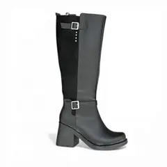 GENERICO - Bota Mujer 1431L-70 Taco 7 Detallito Color Negro