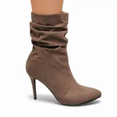 GENERICO - Botin Mujer 1299P-68 Planta De Goma Taco 9 Plataforma Interna 2 Gamuza Color Marrón