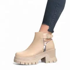 GENERICO - Botin Mujer 1431L-60 Taco 7 Color Piel