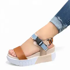 GENERICO - Sandalia Mujer 1431L-55 Dont Care Color Caramelo