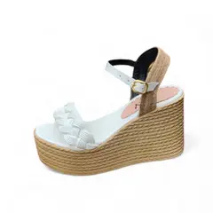 GENERICO - Sandalia Mujer 1431L-58 Biocuero Planta Pu Taco 9 Color Perla