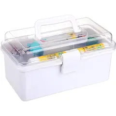 GENERICO - Caja de medicamentos Caja para el hogar Caja médica de primeros auxilios - Blanco