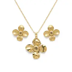 GENERICO - Collar y aretes de flor moda mujer