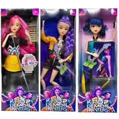 GENERICO - MUÑECAS GUERRERAS KPOP MUSICALES GOLDEN ARTICULABLES SET X3
