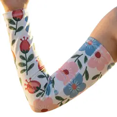 GENERICO - Mangas Protectoras UV Ice Silk Edición Floral Vintage - Running y Conducción para Mujeres