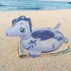 GENERICO - Flotador Inflable con asiento y agarraderas Laterales Celeste