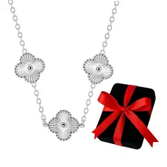 GENERICO - Collar Mujer Trébol Plata 925 Estilo Van Cleef Regalo Mamá Navidad