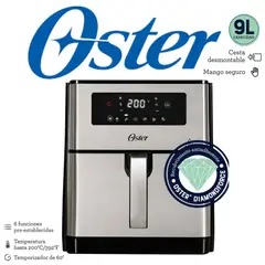 OSTER - FREIDORA DE AIRE 9L DIGITAL MANGA PERILLA COLOR GRIS MOD CKSTAF90D