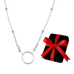 GENERICO - Collar Mujer Círculo Karma Plata 925 Bombita Regalo Novia San Valentín