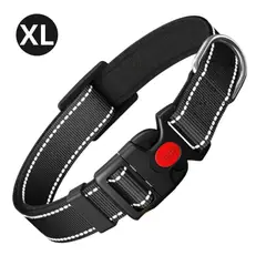 IMPORTADO MC - Collar Reflectivo para Perro ajustable de Nylon Acolchado Talla Extra-Large Color Negro