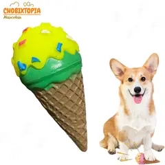 GENERICO - JUGUETE HELADO CHIRRIANTE MASTICABLE MASCOTA-PERRO LIMON MENTA