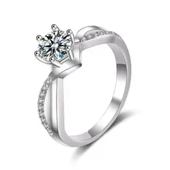 LA TIENDA 88 JOYAS Y ACCESORIOS - La Tienda 88 - Anillo De Compromiso Mujer Amor Bañado Oro 18k - Blanco