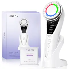 ANLAN - Masajeador Facial EMS Frio Calor Terapia Led 3 Colores