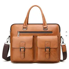 GENERICO - Maletin de cuero PU elegante ejecutivo varios compartimientos