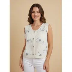 GENERICO - BLUSA MUJER CASUAL BORDADA