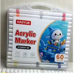 GENERICO - Marcadores Acrílicos para Diarios y Manualidades Set de 60 Colores