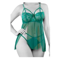 GENERICO - BABYDOLL LENCERIA NAVIDEÑA DE ENCAJE VERDE