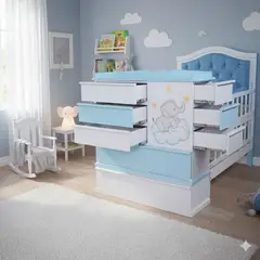 GENERICO - Cama Cuna Plaza y Media Elefantito Ternura