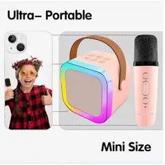 GENERICO - Mini Parlante con Micrófono Altavoz Bluetooth Inalámbrico para Karaoke