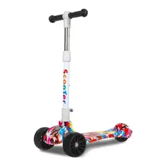 OEM - SCOOTER NIÑAS NIÑOS GRAFFITI 3 RUEDAS S 2-6 AÑOS LUCES AJUSTABLE + FRENO TRASERO OFERTA