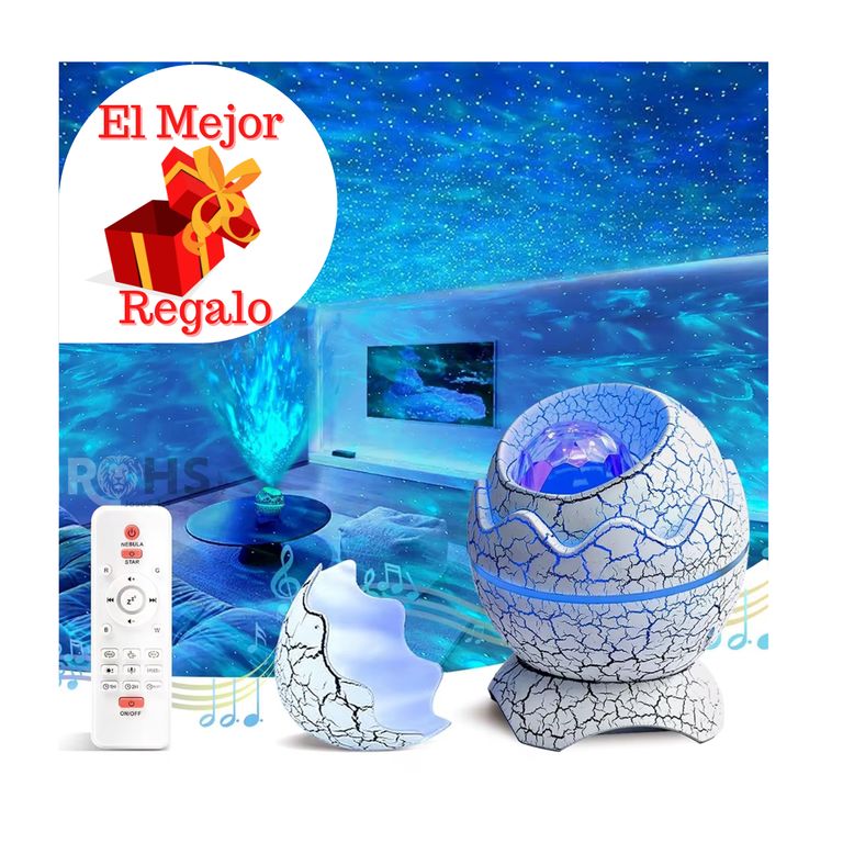 Proyector Galaxy de Cielo Estrellado Modelo Huevo de Dinosaurio con Bloutooth