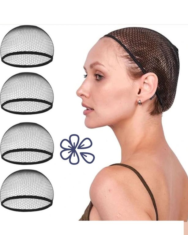 Malla Tejida Elástica Set X4 Gorro para Cabello Reutilizable