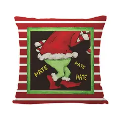 GENERICO - Cojin Navideño El Grinch Navidad Mod. 240 - Mide 45x45 cm