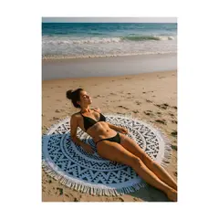 GENERICO - Toalla Redonda Mandala Circular Premium para Playa Estilo Comodidad y Verano Sin Límites