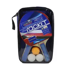 GENERICO - Set de 2 Raquetas Paletas Pelotas Ping Pong Estuche