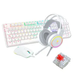 ANTRYX - COMBO X3 AUDIFINO MOUSE Y TECLADO GC-3100 BLANCO SWITCH RED