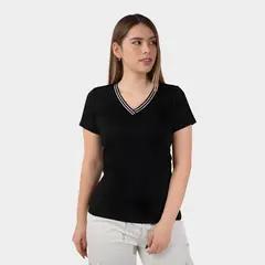 PAPIROS DENIM - Polo Cuello V para Mujer