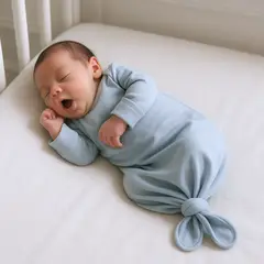 ECOBEBE - Pijama Nudo Bebé - Sky Blue 100% Algodón Orgánico
