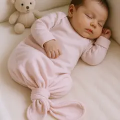 ECOBEBE - Pijama Nudo Bebé - Rosa 100% Algodón Orgánico -