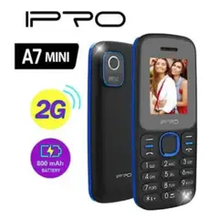 IPRO - CELULAR BASICO 2G A7 MINI BLUE RADIO FM BLUETOOTH DUAL SIM