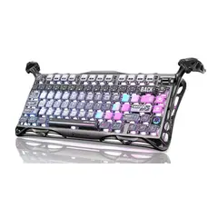 GRAVASTAR - Teclado Inalambrico Mercury K1 PRO, 8000 mAh, RGB personalizable, 2.4 GHz, morado