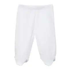 ECOBEBE - Pantalón Bebé Con Pie - Ecowhite 100% Algodón Orgánico