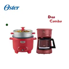 OSTER - Combo Cafetera BVSTDCS51R y Olla Arrocera CKSTRC10DFPNK