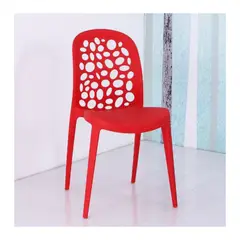 PET MOOD - Silla Moderna Con Respaldo Calado Para Interior o Exterior Color Rojo