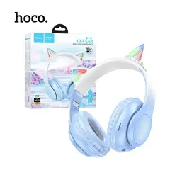 HOCO - Audifono Inalambrico W42 Cat - Color Celeste