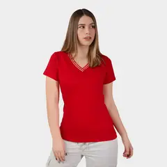 PAPIROS DENIM - Polo Cuello V para Mujer
