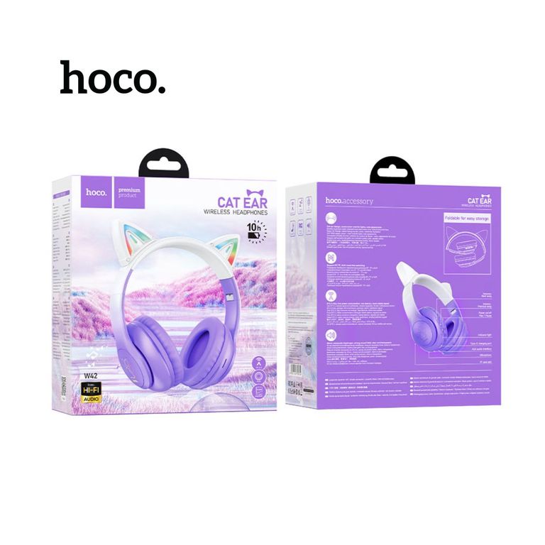 Audifono Inalambrico W42 Cat - Color Violeta