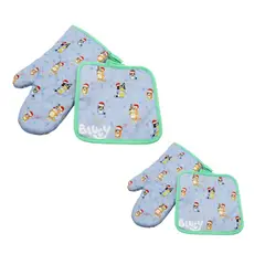 BLUEY - Pack Cocina Adulto y Niño con Guante y Toma Olla