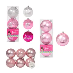 BARBIE - Tripack Bolas Navidad 8 cm con 3 Mod 3 + 3 Mod 5 + 6 Mod 4