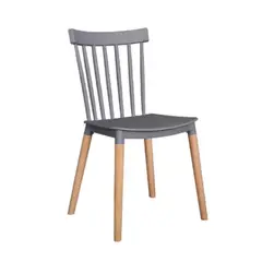 PET MOOD - Silla Windsor Moderna Gris C Patas De Madera Para Comedor o Cocina
