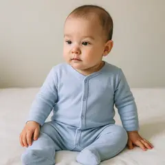 ECOBEBE - Enterizo Bebé - Sky Blue 100% Algodón Orgánico