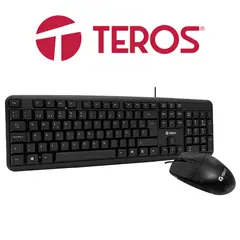 TEROS - TECLADO Y MOUSE NEGRO USB TE-4062N
